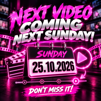 PNS TV Premium neon announcement poster: the next video is coming next Sunday, don't miss it